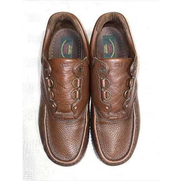 SAS Tripad Men’s Comfort Shoes Size 12.5 W Brown Leather Casual Work No Laces - Picture 4 of 12